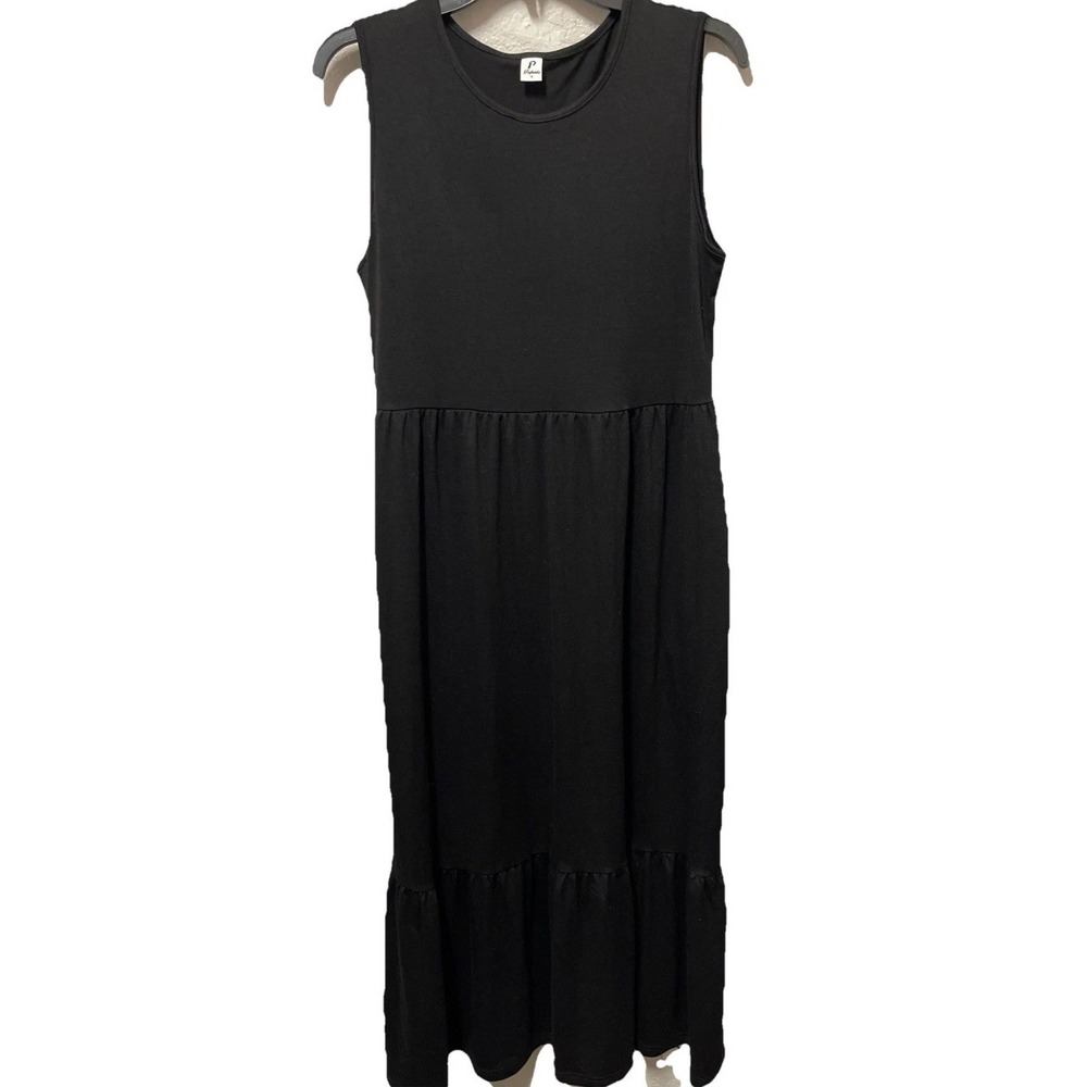 Women's Summer Sleeveless Maxi Dress Black Size Medium
